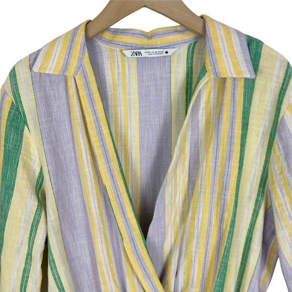 Zara Blogger Favorite Pastel Striped Smocked Skirt Valery Dress Size XS - Picture 4 of 11